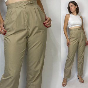 Vintage 80s High Waist Pants with ASYMMETRICAL Belt! 29 Waist